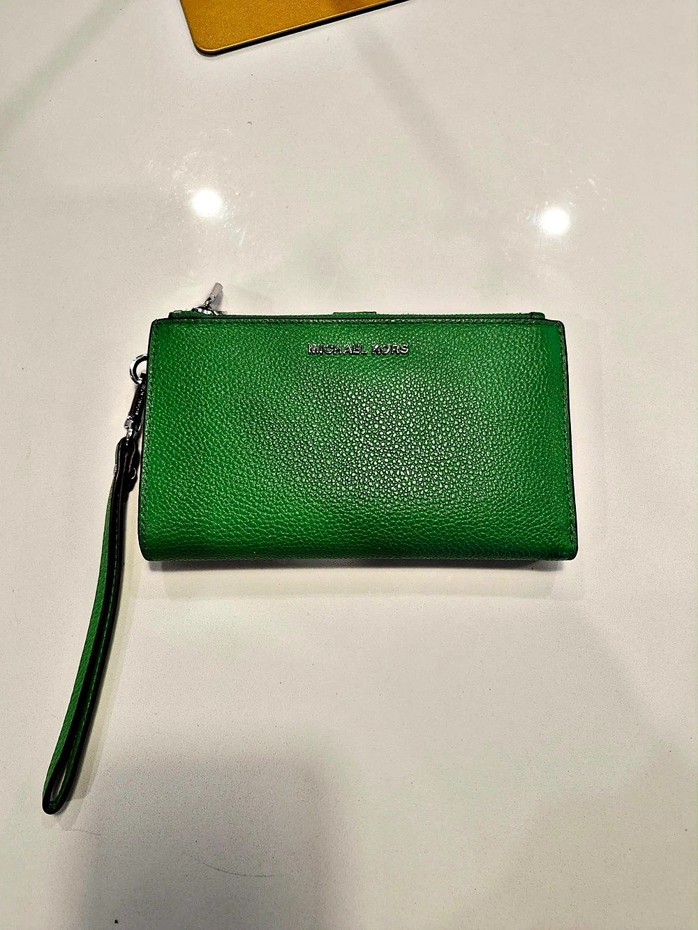 Michael Kors Jet Set Travel Double Zip Wristlet Green Wallet